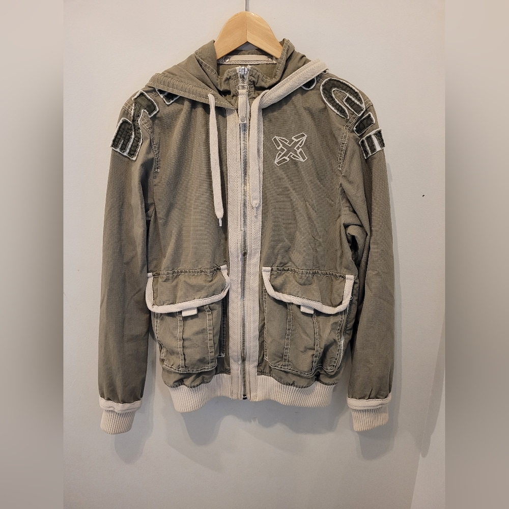 Vintage Energie Mens Large Army Style Cargo Jacket